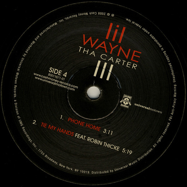 Lil Wayne Tha Carter III (Vol.1) New Vinyl HighFidelity Vinyl Records and HiFi Equipment