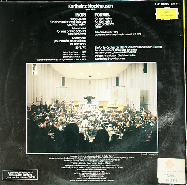 Karlheinz Stockhausen - Inori / Formel - Used Vinyl - High
