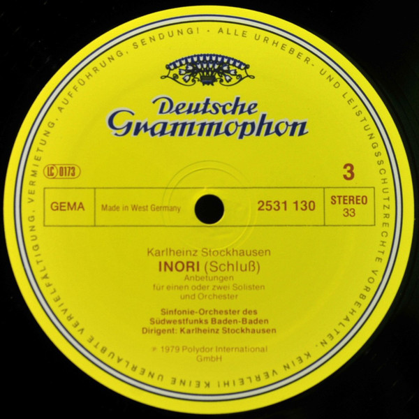 Karlheinz Stockhausen - Inori / Formel - Used Vinyl - High