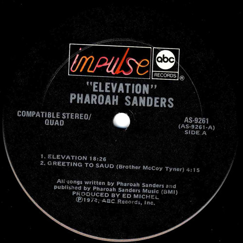 Pharoah Sanders - Elevation (Light Water Damage at Jacket top