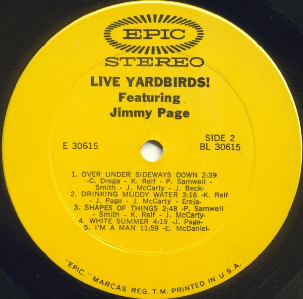 The Yardbirds - Live Yardbirds (Featuring Jimmy Page) - Used Vinyl