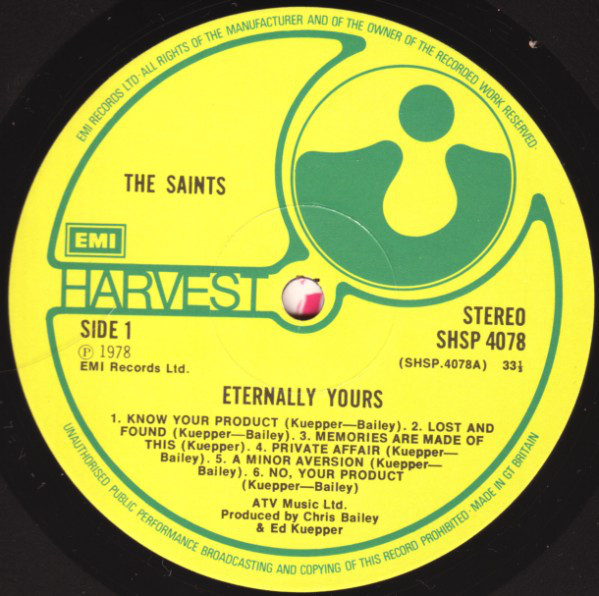 The Saints - Eternally Yours - Used Vinyl - High-Fidelity Vinyl