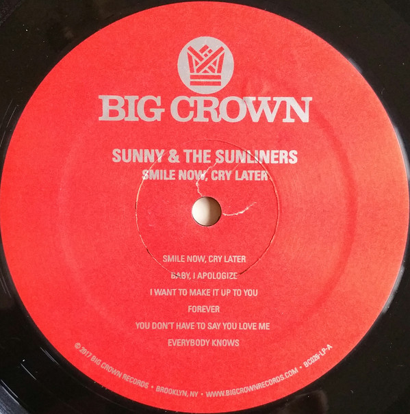 Sunny & The Sunliners - Smile Now... Cry Later - New Vinyl - High ...