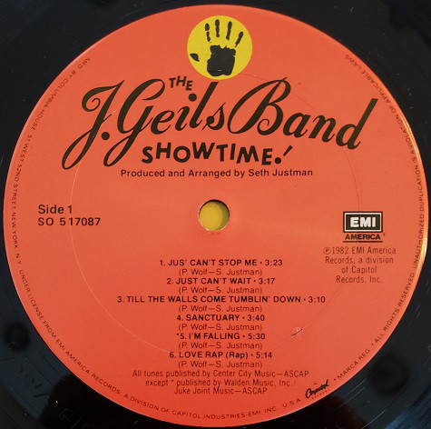 the j. geils band showtime songs
