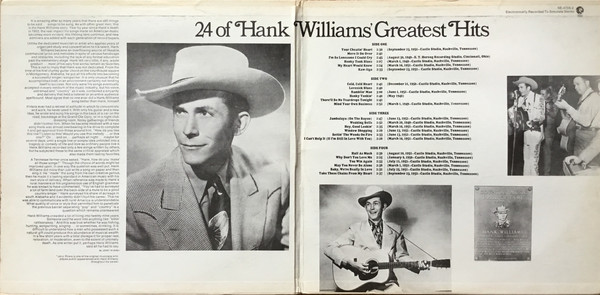 Hank Williams 24 Of Hank Williams Greatest Hits Used Vinyl High