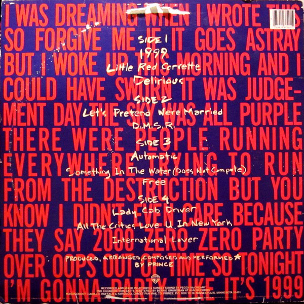 Prince - 1999 - Used Vinyl - High-Fidelity Vinyl Records and Hi-Fi 