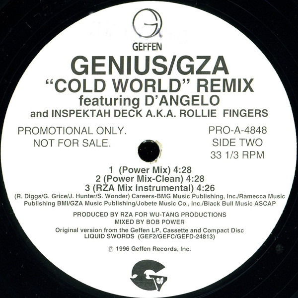 The Genius - GZA - D'Angelo - Cold World (Remix) - Used Vinyl