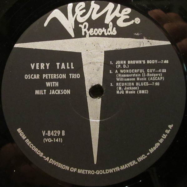 The Oscar Peterson Trio - Milt Jackson - Very Tall - Used Vinyl