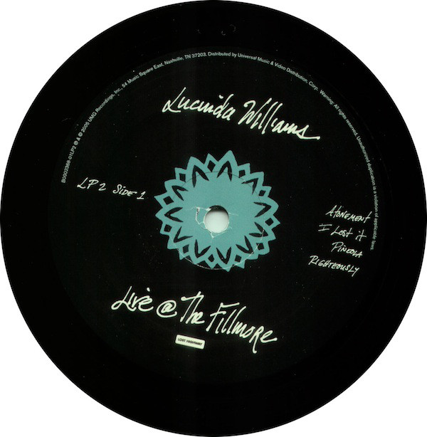 Lucinda Williams - Live @ The Fillmore - Used Vinyl - Vinyl Records and Hi-Fi Equipment Hollywood Los Angeles CA