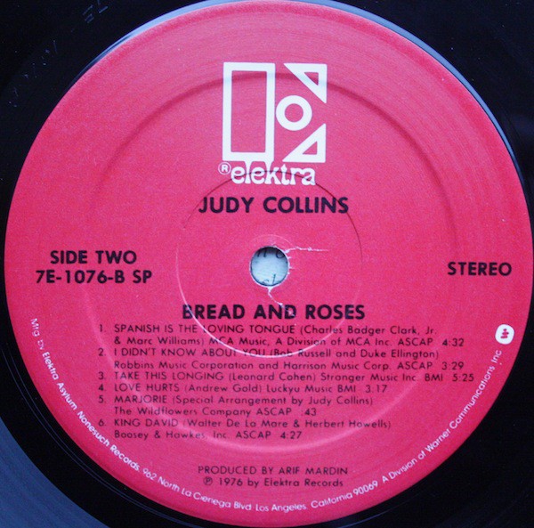 Judy Collins Bread And Roses Used Vinyl High Fidelity Vinyl Records And Hi Fi Equipment