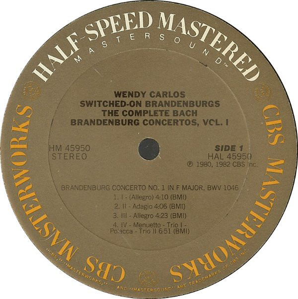 Wendy Carlos - Switched-On Brandenburgs Vol. I; Nos. 1, 3, & 4