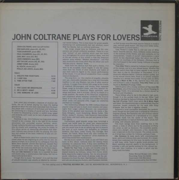 John Coltrane - John Coltrane Plays For Lovers - Used Vinyl - High ...