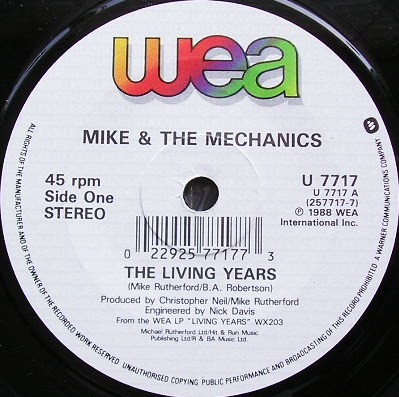 Mike The Mechanics The Living Years Used Vinyl High Fidelity   R 429639 1213015289 