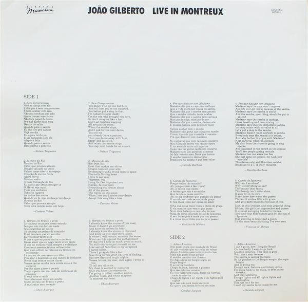 João Gilberto - Live In Montreux - Used Vinyl - High-Fidelity Vinyl ...