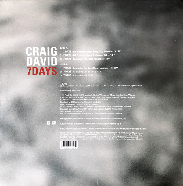 Craig David - 7 Days - Used Vinyl - High-Fidelity Vinyl Records 