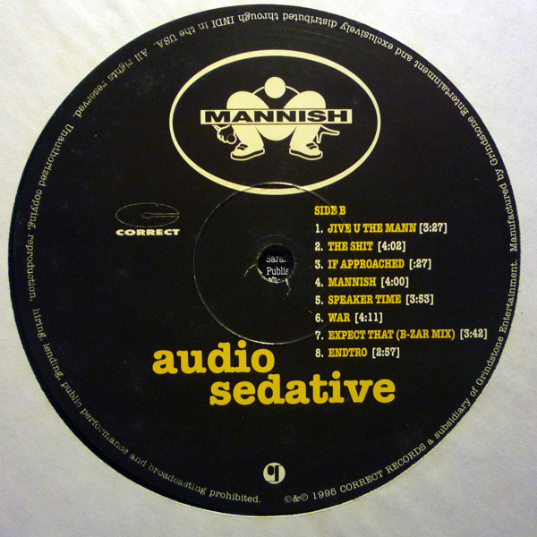 Mannish - Audio Sedative - Used Vinyl - High-Fidelity Vinyl