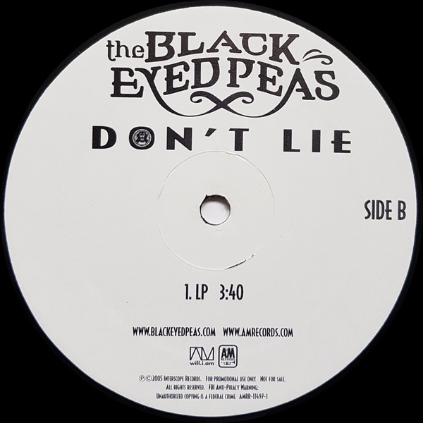 Black Eyed Peas Don't Lie Used Vinyl HighFidelity Vinyl Records and HiFi Equipment