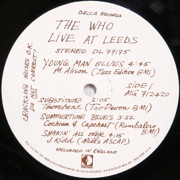 the who live at leeds