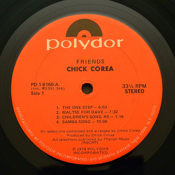 Chick Corea - Friends - Used Vinyl - High-Fidelity Vinyl Records 