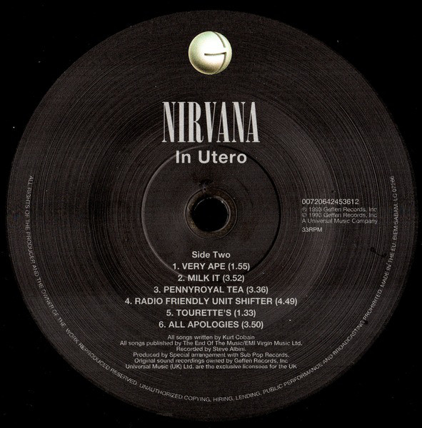 Nirvana - In Utero - New Vinyl - High-Fidelity Vinyl Records and