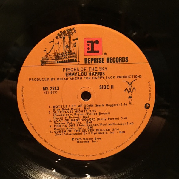 Emmylou Harris - Pieces Of The Sky - Used Vinyl - High-Fidelity Vinyl ...