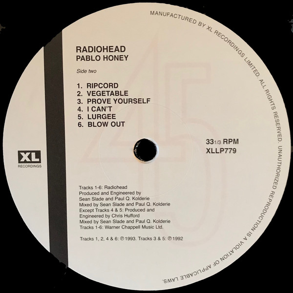 Radiohead - Pablo Honey - New Vinyl - High-Fidelity Vinyl Records